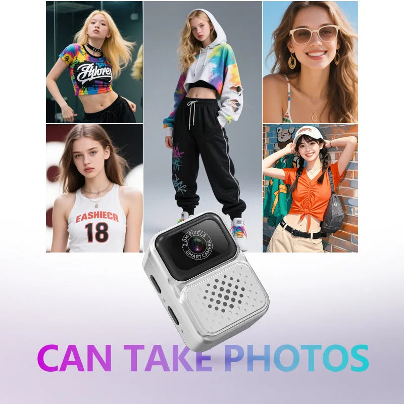 HD mini sports camera with plastic body in black, compact 2.5cm size for portable recording