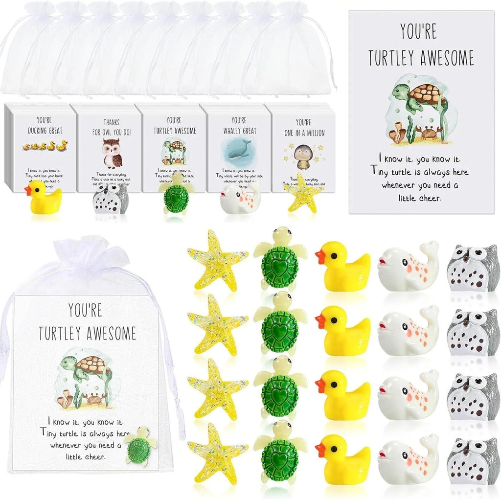 Set of pun-themed inspirational memo cards made from durable resin material in pocket-sized format