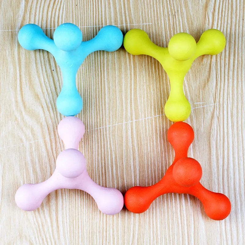 TPR molar dog toy for dogs and cats, 10x10cm, in blue, pink, red, or yellow