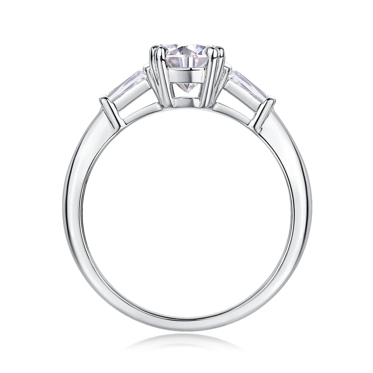 Moissanite wedding ring set 1 carat S925 silver platinum plated in yellow gold, rose gold, and platinum finishes