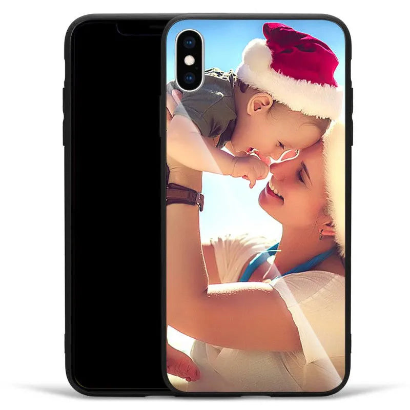 Ultra-thin patterned iPhone case with raised edges showing on a smartphone.