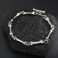 Silver bone string bracelet, unisex alloy geometric hip hop jewellery with S965-A colour and gift box option