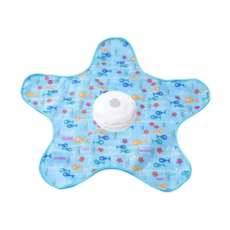 Smart cat toy electric hunting cover in blue-fish set with PP material on floor