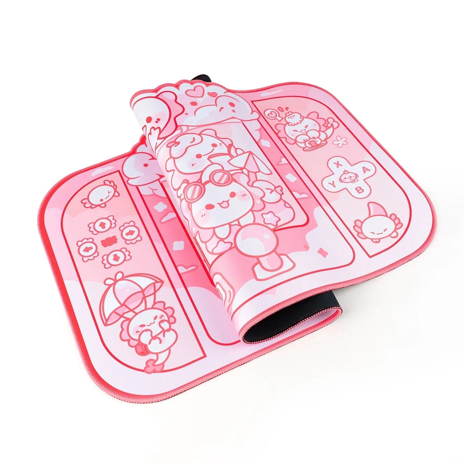 Hexagonal large mouse pad with dragon crane machine anime design, measuring 75cm by 40cm.