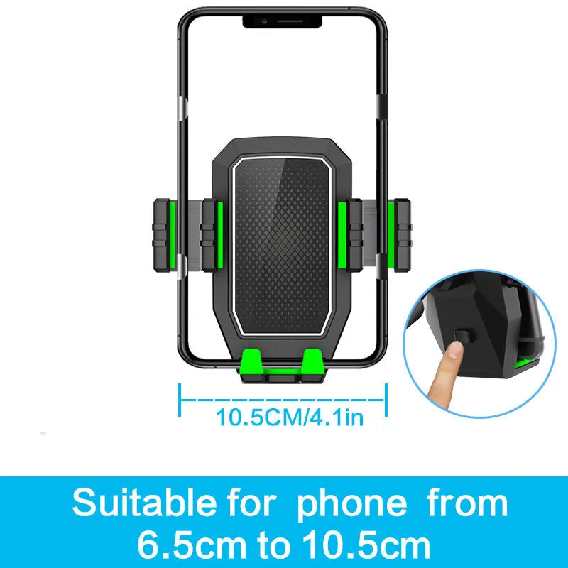 Green car drink rack with dual cup holders and compartments for kettle and mobile phone organisation