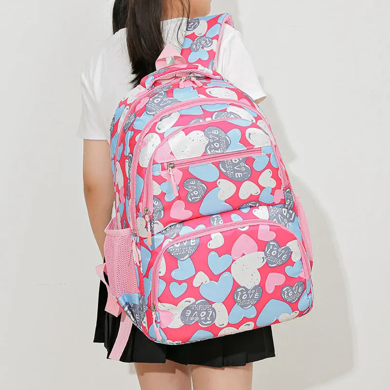 Children's large capacity blue school backpack with air pillow belt on back