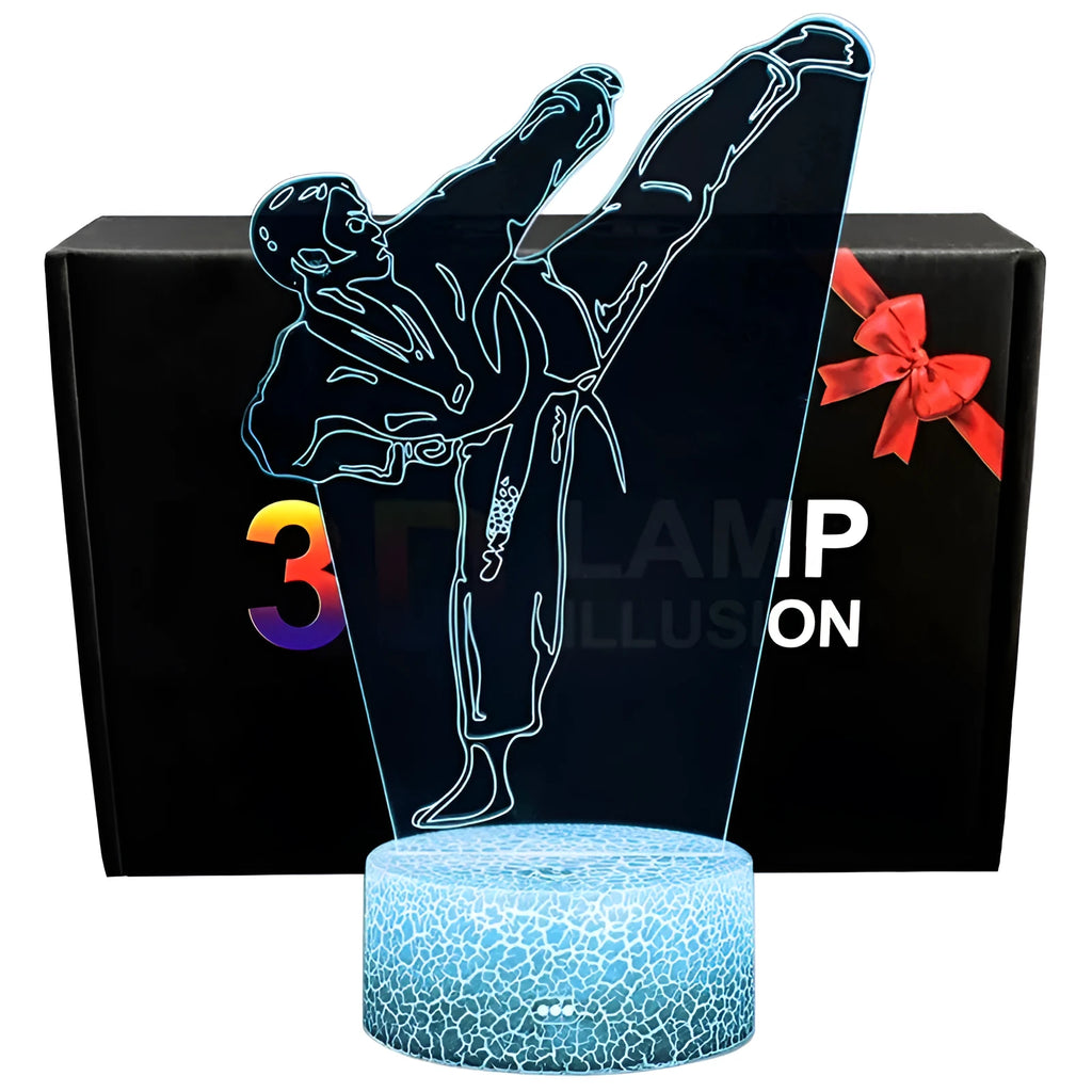 Sports 3D night light with acrylic shade, touch switch, available in Black, Crack, or White 7 colours