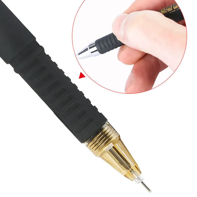 Set of 8 carbon black gel pens for students with needle and bullet tip options