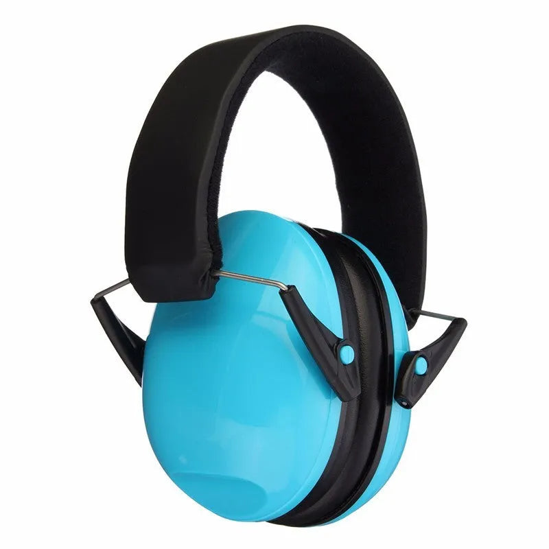 Blue children soundproof earmuffs made of ABS material with thick sponge padding