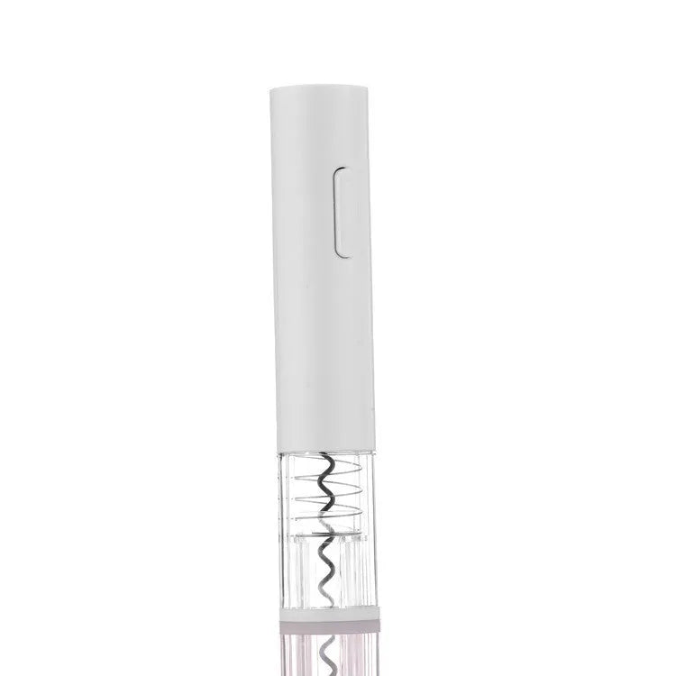 Electric wine opener with automatic corkscrew and foil cutter in black, red or white colour options
