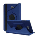 Tablet leather case with rotating stand in clamshell design showing ten colour options