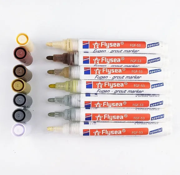 Tile gap grout coating marker pen with colour options for ceramic floor and wall crevice repair