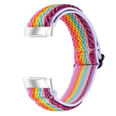 Elastic printed watch strap for Fitbit Charge 6 shown in multiple colour options