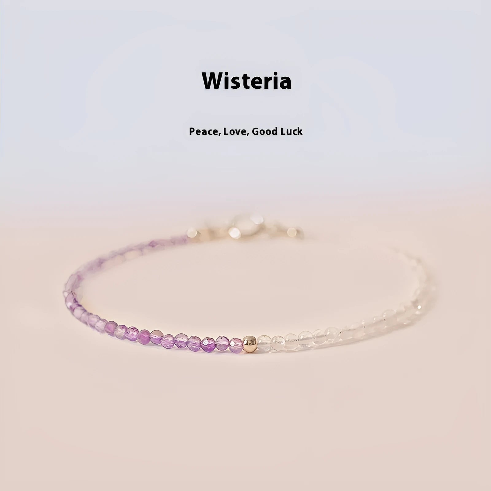 Women's purple crystal bracelet with rattan detail and geometric cut surface, 2mm thickness