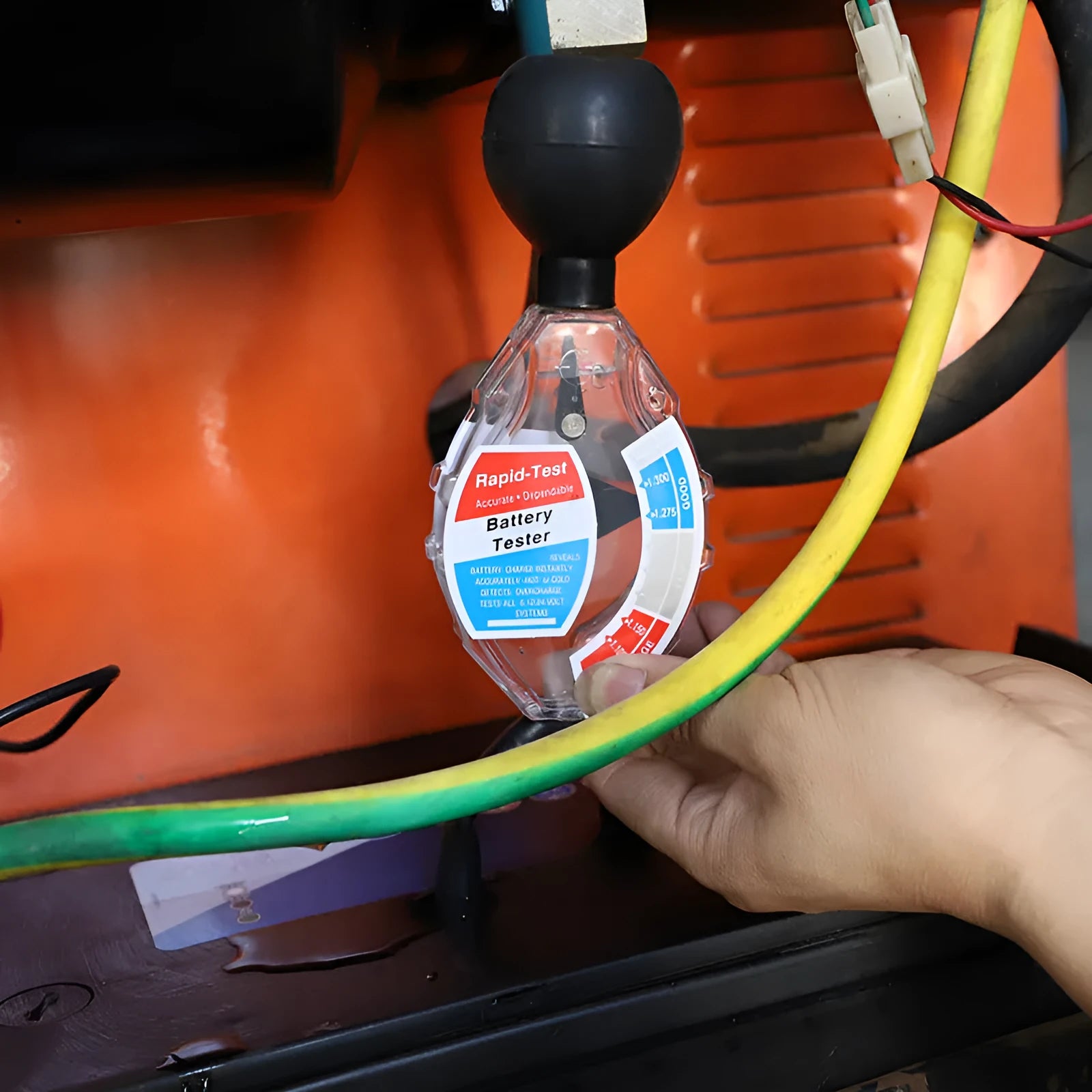 ABS battery hydrometer tool for lead-acid electrolyte testing with suction mechanism