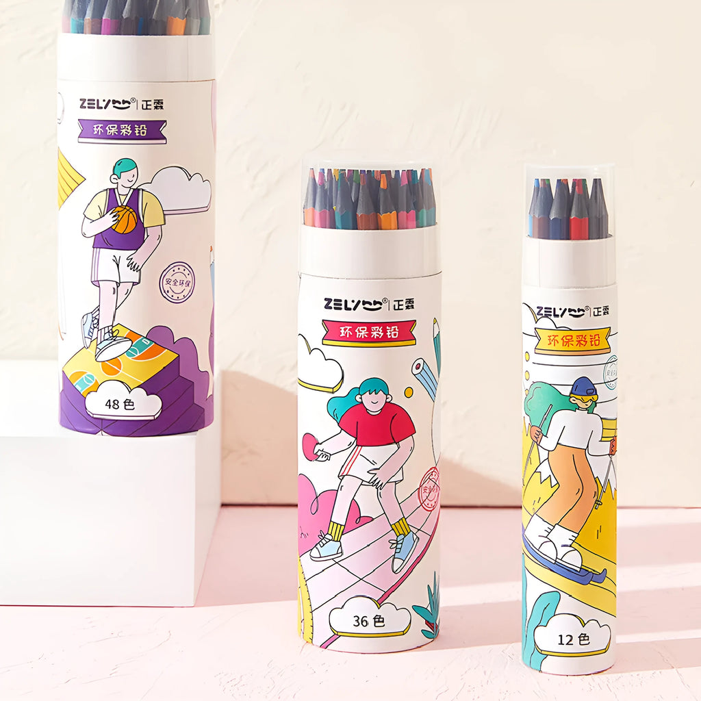 Zhenglin Sports Series coloured pencils in assorted colour sets for children's art projects