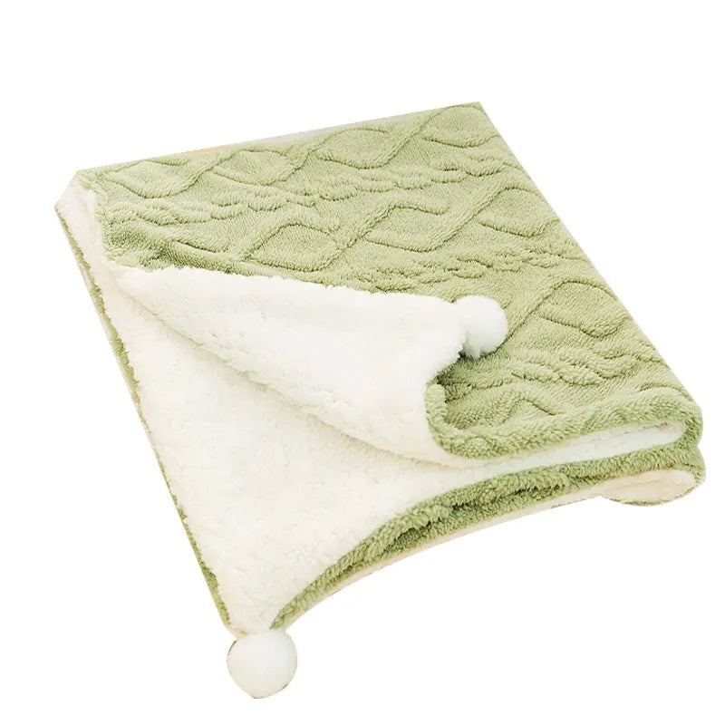 Pet Blanket Ins Style Solid Colour Dog Mat for Small to Large Dogs Sizes S to XL Suitable for Dogs Up to 65kg in Ins Light Green Cream Yellow Gentle Pink or White Cloth Material Floor Mat for Home Use Pet Supplies