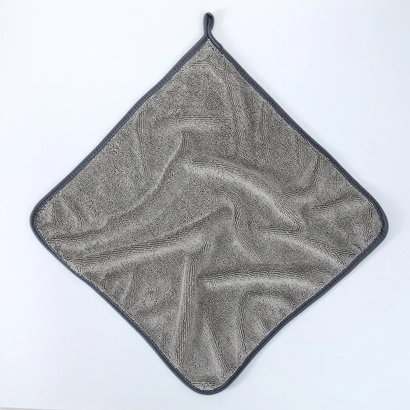 Small braid twisted car cleaning towel showing textured surface and size options for vehicle window washing