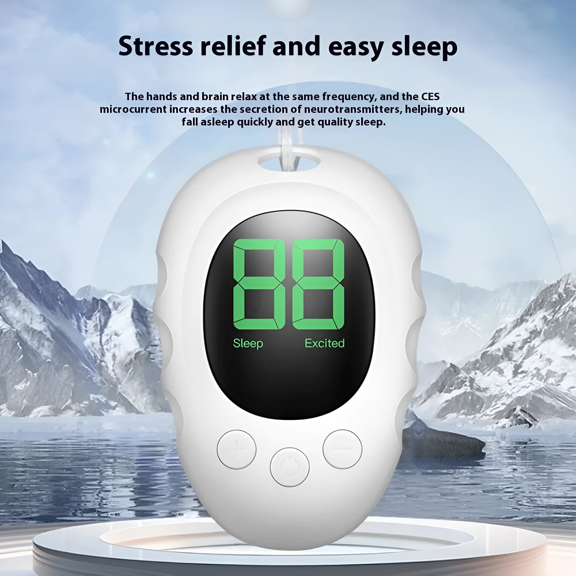 Silicone sleep aid hand grip device in choice of white, black, or green colour.