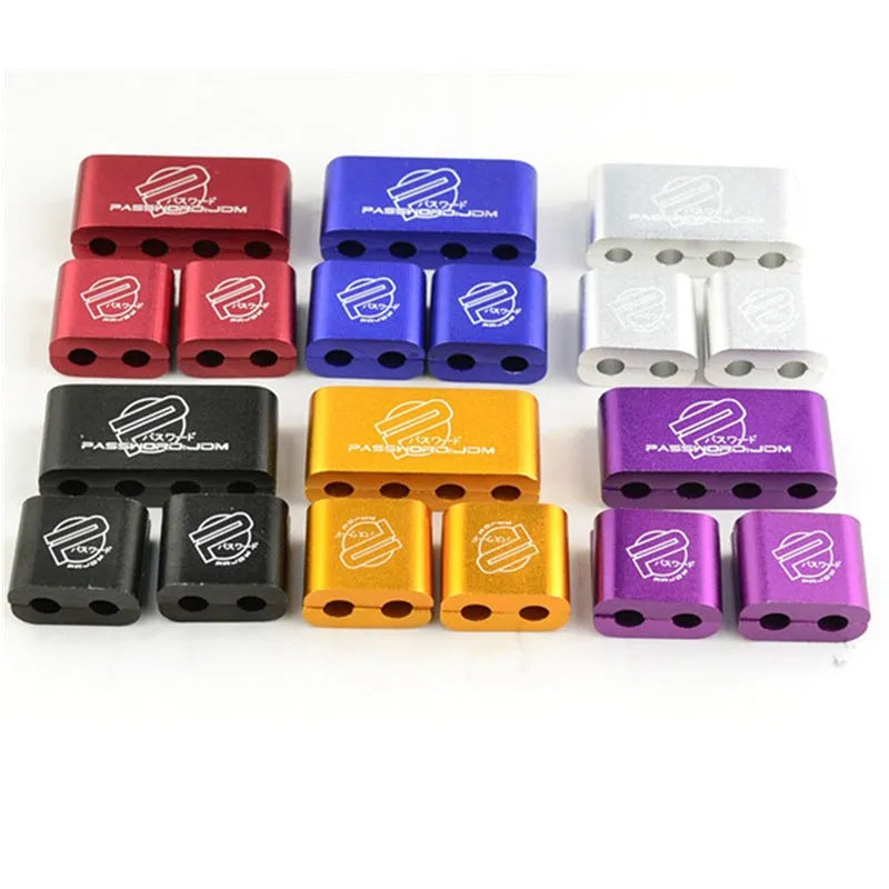 Three-piece metal car modification clamp set in six colour options on a 55x30x25mm scale