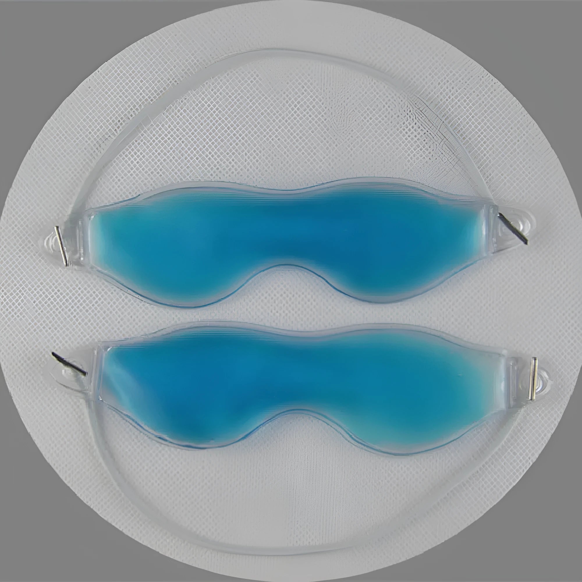 Gel ice eyeshade cooling eye mask in blue, size 16 by 5 centimetres, for eye fatigue relief
