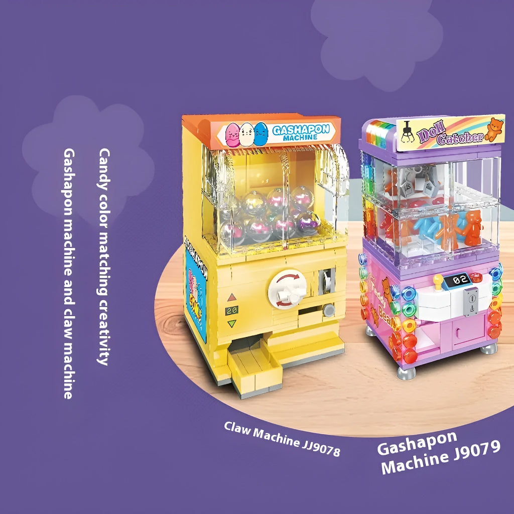 Clip doll machine building block set small particle plastic toy Jie-star 9076-9079 colour options