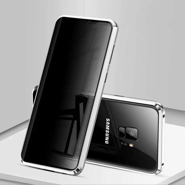 Samsung Galaxy magnetic anti-peep phone case with clamshell design in solid colour options
