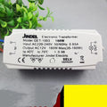 White quartz lamp electronic transformer, dry type, shown in 50W to 160W options and sizes from 75x35x20mm to 110x45x28mm.