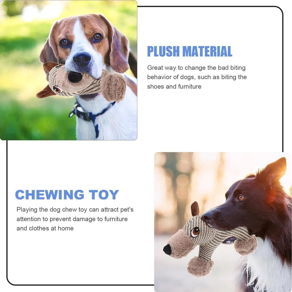Plush squeaky dog toy for medium and large dogs, available in Monkey or Puppy design.