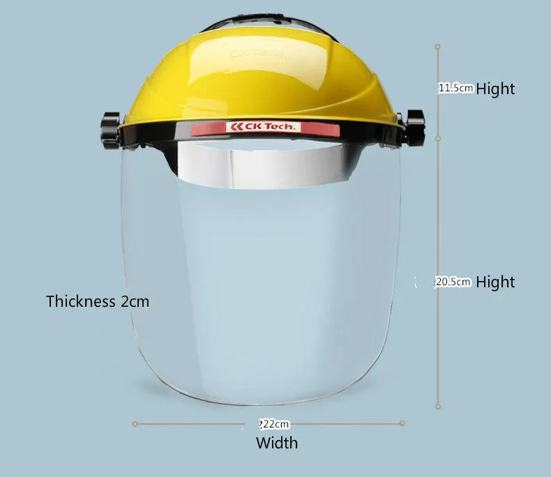 Heat-proof oil fume mask PC face shield in black, blue, orange, pink, or yellow for kitchen cooking