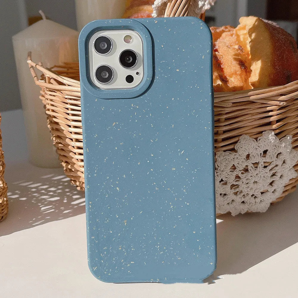 Fully degradable wheat straw phone case for Apple iPhone 14 Pro Max in black, blue, pink and white colours