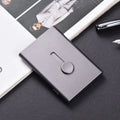 Hand push aluminium card case 93x65x12mm with six layers and RFID protection, shown in black