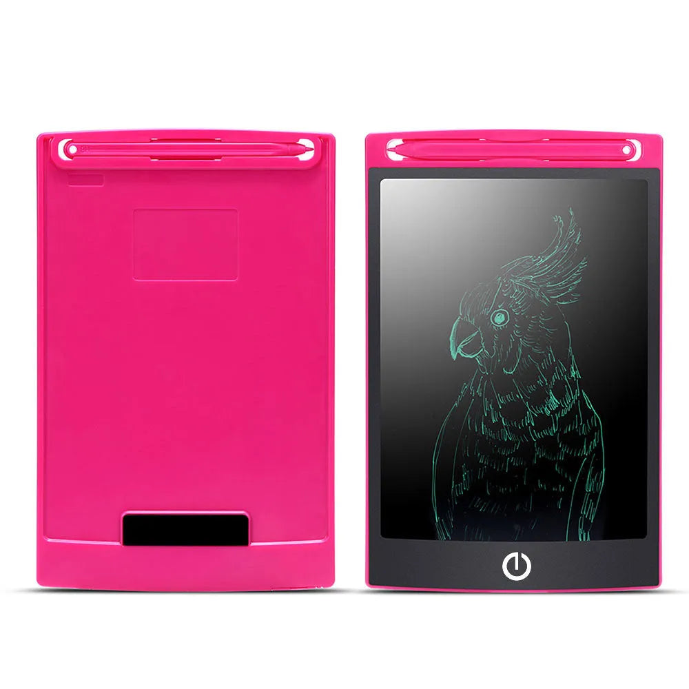 LCD writing tablet with ABS frame, 150 x 122 x 7mm, pressure sensing screen, erase button and CR2025 battery