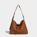 Soft PU leather underarm messenger bag in caramel or elephant grey colour with 36cm length