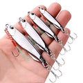 15g silver plated metal jig lure for sea fishing, 5-pack on OPP bag