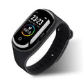 Smart bracelet and earphone combo in blue, black, or red with a 1-inch colour screen and silicone wristband.