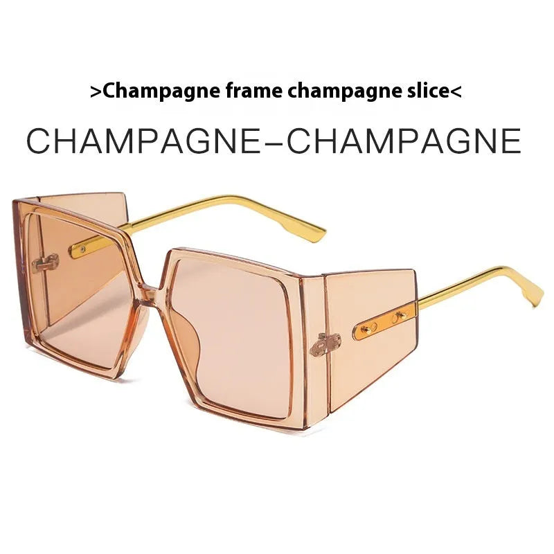 Large square frame sunglasses on a white background showing available colour options.