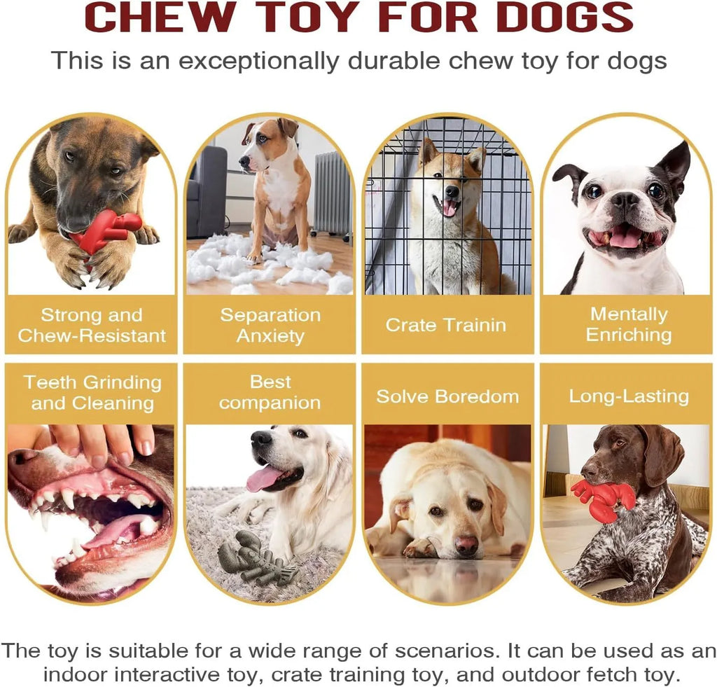 Red durable nylon dog chew toy for large breed aggressive chewers, shown on a white background.