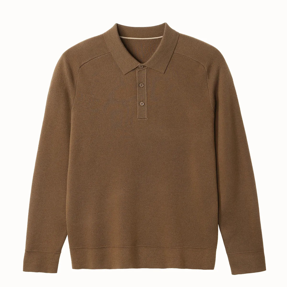 Men's lambswool knit polo sweater with raglan sleeves, solid colour, regular fit, sizes M-XXXL.