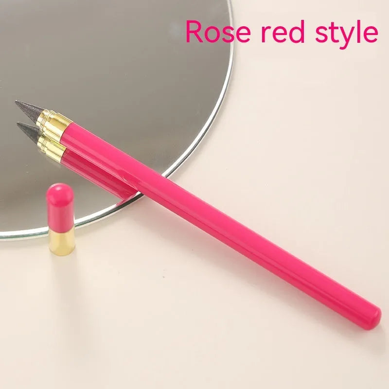 Transparent acrylic mechanical pencil with alloy tip showing coloured lead inside
