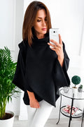 Women's longline batwing sleeve cardigan in plus velvet cotton blend fabric