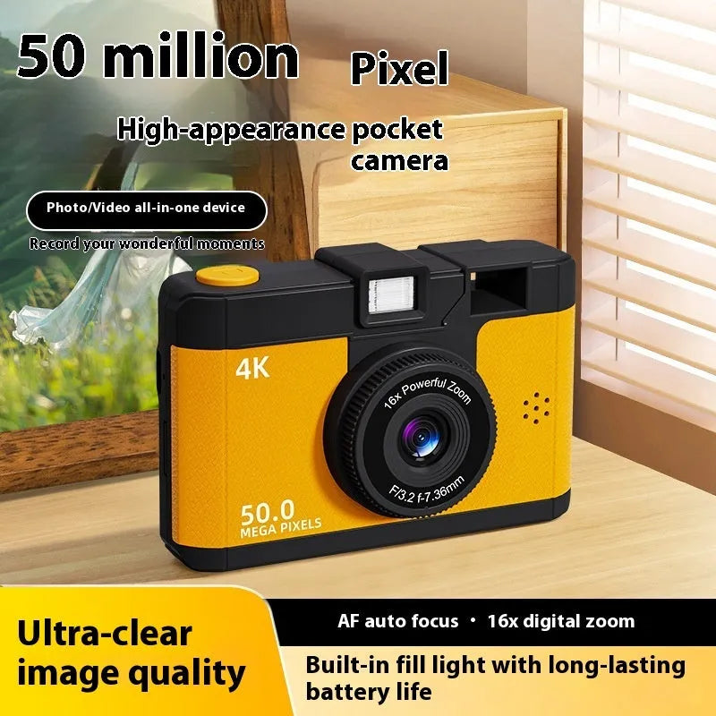 Children's camera with automatic printing, ultra HD video, LCD screen, 104 x 66 x 24 mm, six colours