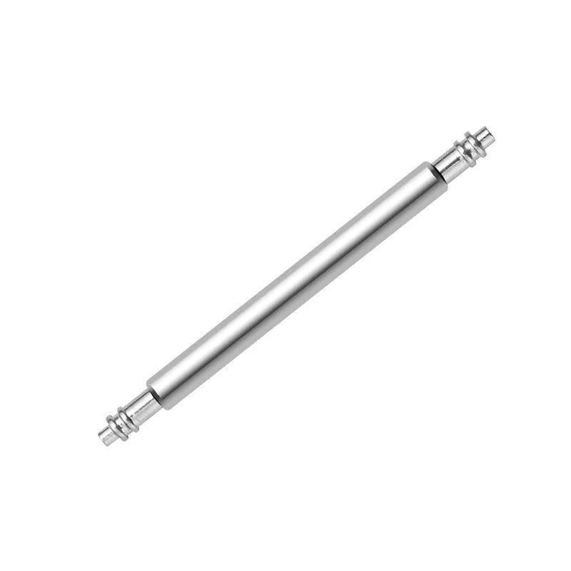Bulk box of watch repair parts including bolts and springs in sizes 21mm to 26mm.