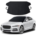 Car front windshield snow-proof cover in black aluminium foil for winter frost protection