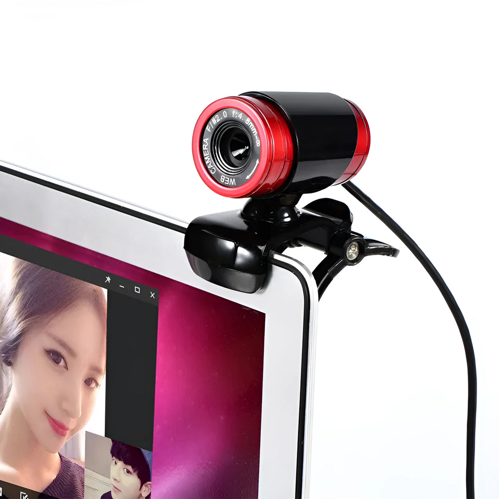 HD computer camera 12MP webcam with adjustable mount, manual focus, and sound-absorbing microphone for laptops and desktops