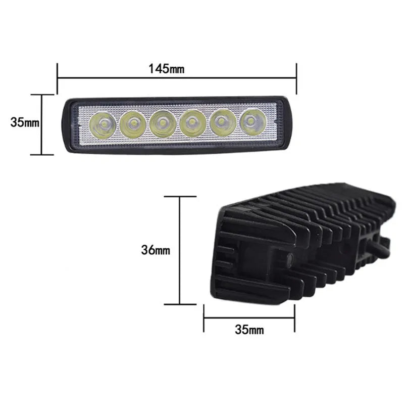 Black die-cast aluminium car auxiliary LED light with bracket mount