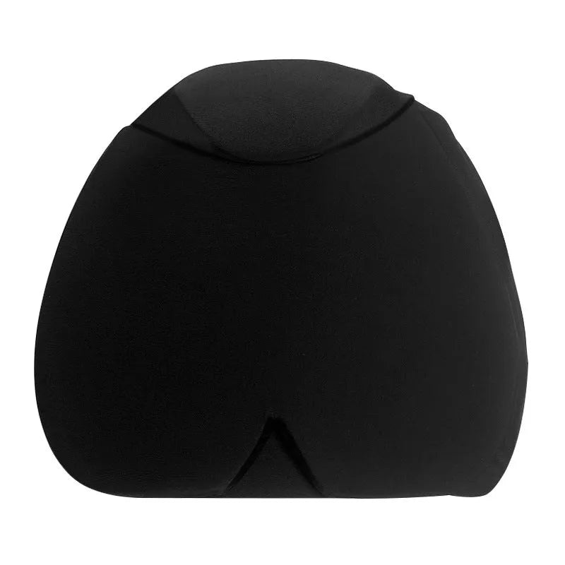 Solid colour cold compress cap in black, fully enclosed design for headache relief.