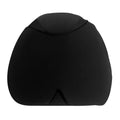 Solid colour cold compress cap in black, fully enclosed design for headache relief.