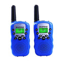 Pair of child handheld walkie talkies in selected colour with antenna and channel selector