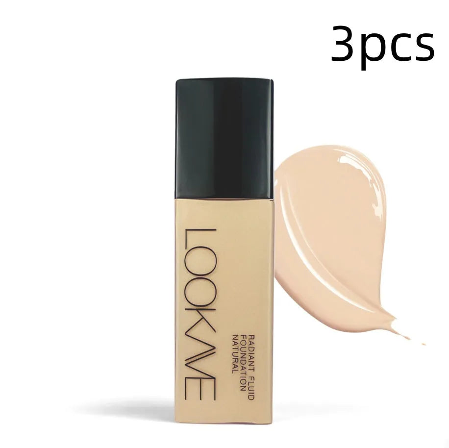 LOOKAVE matte liquid foundation bottle in 21c size with shade options LK63C-01 to LK63C-06